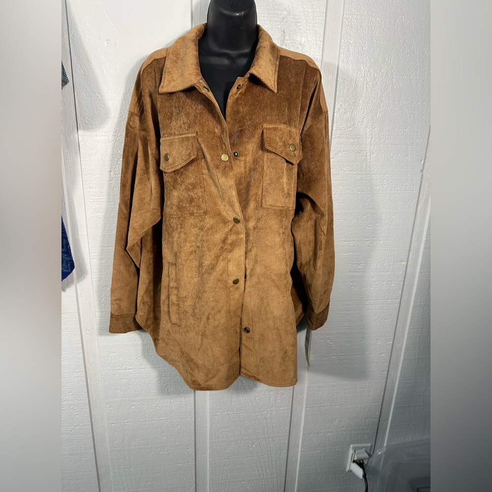Ruby Road Road Brown Corduroy Shaket Size 1X NWT - Picture 2 of 11